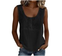 Womens Slimming Body Shaper Belly Buster Underwear Vest Compression, Vest Tops for Women Cotton Linen Tops Summer Vests Boho Embroidered Blouse Sleeveless Tank Top Floral Tunic Shirts A Black