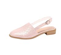 Women's Sling Back Sandals UK Sale, Ladies Low Heel Sandal Ankle Strap Closed Toe Shoes Pointed Toe Mule Sandals Summer Clogs Slipper Wide Fit Sandals Plaid Footwear Comfortable Walking Sandals