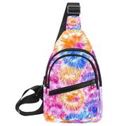Women's Sling Backpack, Abstract Colorful tie dye (1)