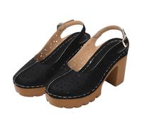 Women's Slingback Pumps Sandals with Soft Footbed, Wedge Sandals, Closed Hollowed, Elegant High Heels, Heel Shoes, Waterproof, Wide Feet, Summer Shoes, Leisure Sandals, Hiking Shoes, Z4 Black, 6 UK