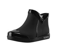 Women'S Slip-On Ankle Waterproof Boots, Women'S Rain Boots, V-Shaped Stitching, Ideal For Casual Errands, Weekend Strolls And Light Rainy Commutes, All-Weather Footwear For Urban Wet Pavements