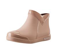 Women'S Slip-On Ankle Waterproof Boots, Women'S Rain Boots, V-Shaped Stitching, Ideal For Casual Errands, Weekend Strolls And Light Rainy Commutes, All-Weather Footwear For Urban Wet Pavements