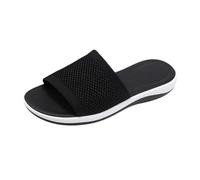 Women's Slip-On Elastic Mesh Orthopaedic Sandals for Beach and Home, Black, 6 UK