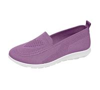Women's Slip-On Fabric Shoes with Pull Tab and Contrast Sole Navy | Plain casual footwear, open-textured upper, enclosed rounded front, pale base edge, spring outings and summer dressing