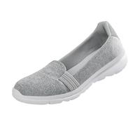 Women's Slip-On Flat Loafers,Shallow Mouth Breathable Comfortable Ballet Flat Walking Shoes Driving Shoes Outdoor Lightweight Casual Sneakers UK 7 Ladies Grey Footwear