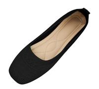 Womens Slip on Mesh Shoes Size 6.5 Comfy Orthopedic Breathable Non-Slip Shoe Durable Round Toe Flat Knit Ballet Shoes Sleek Lightweight Backless Walking Shoe with Soft Soles for Work Summer Spring