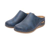 Womens Slip on Mules Size 5.5 Casual Breathable Orthopaedic Wedge Slippers Woman Comfy Wide Fit Arch Support Sandals with Chunky Soled Sleek Non-Slip Recovery New UK Slipper for Outdoor Blue