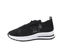 Womens Slip on Running Trainers Platform Orthopedic Sneakers for Women Women's New Casual Comfortable Mesh Breathable Front Canvas Sports Casual Shoes Shoes for UK Black