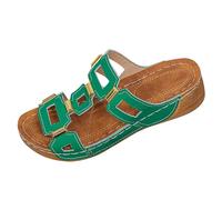 Womens Slip On Sandals Backless Low Wedge Open Toe Mules,Casual Slides Women,Metal Accent Slides,Breathable Cut Out Strap Slide,Non Slip Solid Colour Sandals,Daily Indoor & Outdoor Wear