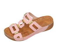 Womens Slip On Sandals Backless Low Wedge Open Toe Mules,Casual Slides Women,Metal Accent Slides,Breathable Cut Out Strap Slide,Non Slip Solid Colour Sandals,Daily Indoor & Outdoor Wear