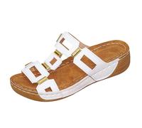 Womens Slip On Sandals Backless Low Wedge Open Toe Mules,Casual Slides Women,Metal Accent Slides,Breathable Cut Out Strap Slide,Non Slip Solid Colour Sandals,Daily Indoor & Outdoor Wear