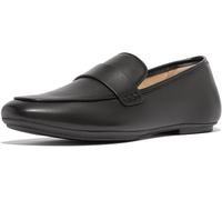 Womens Slip On Shoes FitFlop Delicato Black Leather Comfort Dressy Shoe UK4-8