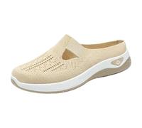 Womens Slip on Shoes Womens Slip On Trainers Casual Non-Slip Low Top Solid Color Sneakers Soft Sole Running Shoes Breathable Mesh Orthopedic Shoe Women Arch Support Trainers Yellow 5