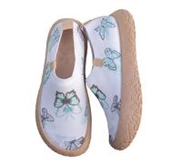 Womens Slip On Sneakers Breathable Knit Walking Shoes, Casual Running Shoes | Slip-On Sneakers for Women Print, Casual Mesh Flats, Butterfly Print Round Toe Loafers for Daily Office Wear