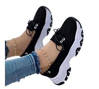 Women's Slip on Sneakers Memory Foam Fashion Summer Autumn Women Sneakers Flat Lightweight Mesh Breathable Elastic Womens Sneaker (Color : Black, Size : 4 UK)