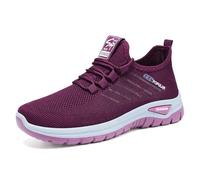 Womens Slip On Trainers Air Cushion Athletic Sneakers with Memory Foam Lightweight Comfortable Wedge Casual Dad Shoes Streetwear for Flat Feet Plantar Fasciitis Fitness Outdoor Dark Purple