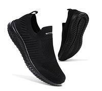 Womens Slip on Trainers Athletic Running Shoes Sport Walking Sneakers Lightweight Tennis Shoes(All Black,41EU)