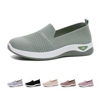 Womens Slip On Trainers Casual Comfortble Walking Shoes Mesh Breathable Lightweight Non Slip Walking Shoe Gym Tennis Sneakers for Ladie Green