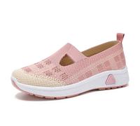 Womens Slip on Trainers Comforble Walking Shoes,Women Orthopedic Casual Shoes Breathable Soft Sole Shoes,Lightweight Mesh Up Athletic Sneakers Memory Foam（A3317） Pink