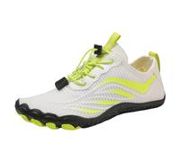 Womens Slip On Trainers Ladies Breathable Sneakers Zero Drop Sole Shoes Comforble Walking Chunky Colorful Lifestyle for Flat Feet Plantar Fasciitis Spring Summer, Hiking Trekking White