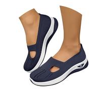 Women's Slip-On Trainers Lightweight Walking Shoes Comfortable Breathable Mesh Sneakers Wedge Heel Arch Support Memory Foam Shoes Non-Slip Casual Sports Gym Fitness Footwear Blue