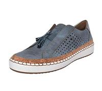 Womens Slip On Trainers Trail Running Sneakers Minimalist Lightweight Comfortable Wedge Chunky Colorful Lifestyle Ladies Jogging Shoes Teens Blue