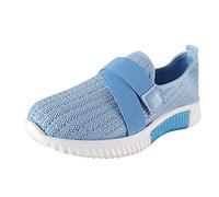 Womens Slip On Trainers Trail Running Sneakers Orthopedic Shoes for Women Comforble Walking Chunky Colorful Lifestyle Ladies Fashion Blue