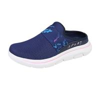 Womens Slip On Trainers Walking Shoes Fashion Platform Leather Comforble Tennis Travel Water Beach Ladies Blue