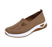 Women's Slip On Trainers, Walking Shoes, Sandals, Loafers, Nurse Shoes, Walking Shoes, Outdoor Trainers, Sports Shoes, Mesh Lightweight Breathable Leisure Shoes, Fitness Shoes, Low Shoes, brown, 8 UK