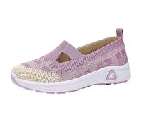 Women's Slip On Trainers with Memory Foam,Ladies Breathable Mesh Walking Running Shoes,Hand Free Running Shoes,Provides Grip,Provides Cushioning,for Busy Mornings Or When Going Out Purple