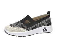 Women's Slip On Trainers with Memory Foam,Ladies Breathable Mesh Walking Running Shoes,Hand Free Running Shoes,Provides Grip,Provides Cushioning,for Busy Mornings Or When Going Out Black
