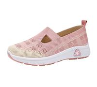 Women's Slip On Trainers with Memory Foam,Ladies Breathable Mesh Walking Running Shoes,Hand Free Running Shoes,Provides Grip,Provides Cushioning,for Busy Mornings Or When Going Out Pink
