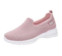 Women's Slip On Trainers with Memory Foam,Lightweight Walking Sneakers,Soft Mesh Gym Workout Sneakers,Provides Grip,Keeps You Dry and Cool,for Walking Commute Driving Pink