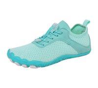 Womens Slip On Trainers Women Chunky Sneakers Zero Drop Sole Shoes Comforble Walking Breathable Running for Flat Feet Plantar Fasciitis Workout Casual Gym Sky Blue
