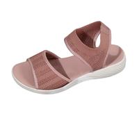 Womens Slip on Trainers Women's New Large Size Fly Weave Fish Mouth One Word Buckle Flat Sandals Mens Water Shoes (Pink, 7.5)