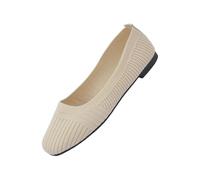 Womens Slip on Trainers Women's Woven Breathable Soft Shoes Go Walking in Sneakers Jazz (Beige, 4)