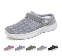 Women's Slip-On Walking Shoes,Summer Orthopedic Arch Support Orthopedic Sneakers with Breathable Lightweight Mesh Anti-Fatigue Lightweight Memory Foam（A2719） Grey