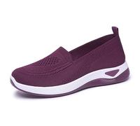 Womens Slip on Walking Shoes Walking Shoes with Memory Foam Flat Breathable Non-Slip Athletic Outdoor Sport Shoe Comfortable Extra Wide Fit Low Top Sneaker Arch Support Work Shoe Watermelon Red
