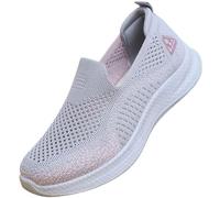 Womens Slip Ons,Slip On Ladies Trainers,Ladies Lightweight Slip-On Trainers,Flexible,Soft Sole,Provides Grip,for Busy Mornings Or When Going Out,Gym Athletic Tennis Gray