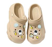 Women's Slipper Breathable Unisex Slip On Clogs for Everyday Wear with Chunky Heel Design and Accessory Compatibility Comfortable Lightweight Footwear for All Seasons Khaki