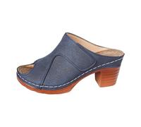 Womens Slipper,Glam Open Toe Strappy Sandal Slippers For With Chunky Heel - Lightweight Everyday Casual Slippers For Home And Outings