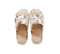 Womens Slipper Memory Foam Cozy Men's Slippers Soft Cotton Home Linen Slides Uk Size For Autumn Winter