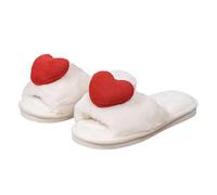 Womens Slippers Cozy Womens Stylish Heart Design Home Clogs With Thick Sole And Open Toe For Indoor Relaxation Fashionable For Her Cozy Slippers For Women(White, 3.5)