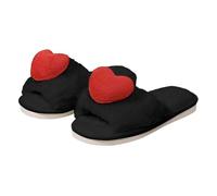 Womens Slippers Cozy Womens Stylish Heart Design Home Clogs With Thick Sole And Open Toe For Indoor Relaxation Fashionable For Her Cozy Slippers For Women(Black, 6.5)