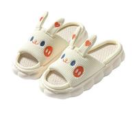 Womens Slippers Cute Cartoon One Strap Open Toe Couple Rabbit Bear Pattern Four Seasons Linen Material Home Cotton Sweet Comfortable Footwear Sandals Slippers Cozy Indoor Women's Shoes