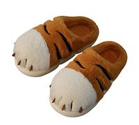 Women's slippers Cute pig slippers Dinosaur Animal slippers Warm Winter plush slippers (Orange, adult, women, numeric_7_point_5, numeric_range, uk_footwear_size_system, numeric_8_point_5, medium)