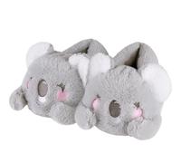 Women's Slippers Cute Wild Animal Fuzzy Plush Funny Slippers Novelty Fox Raccoon Red Panda Sloth Hedgehog Squirrel Koala Cozy Soft Winter Warm House Shoes for Indoor/Outdoor, Grey Koala, 5-8