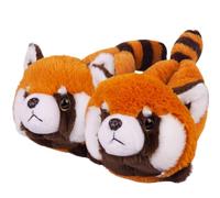 Women's Slippers Cute Wild Animal Fuzzy Plush Funny Slippers Novelty Fox Raccoon Red Panda Sloth Hedgehog Squirrel Koala Cozy Soft Winter Warm House Shoes for Indoor/Outdoor, Red Panda, 5-8