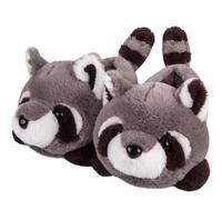 Women's Slippers Cute Wild Animal Fuzzy Plush Funny Slippers Novelty Fox Raccoon Red Panda Sloth Hedgehog Squirrel Koala Cozy Soft Winter Warm House Shoes for Indoor/Outdoor, Grey Raccoon, 8-10