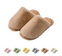 Womens Slippers Fluffy, Plain Slippers Women, Memory Foam Christmas Sliders Fluffy Open Toe House Slipper Breathable Comfortable Shoes Winter Warm House Slipper Flat Bottom Plush Shoe